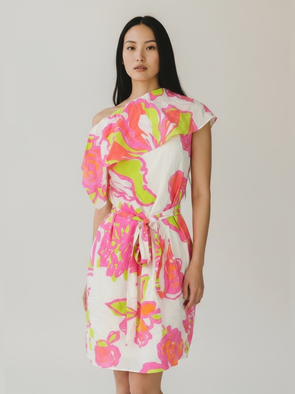Lilly Pulitzer Vibrant Ruffle Off-Shoulder Floral Dress